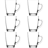 Generisch Teeglas Glühweinbecher Teegläser mit Henkel bauchig Kaffee Tee 250 ml 6 Stück Set