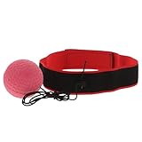 DECORNIJIA Reflexball Stirnband mit Rotem Ball Am Kopf Befestigter Reaktionsball für Boxtraining Hand Augen Koordination und Geschwindigkeitstraining Tragbares Boxsport Trainingsgerät