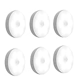 Xbsduih Puck Light LED-Bewegungsmelder, Schrankbeleuchtung, USB Wiederaufladbar, Unterschrank-Thekenbeleuchtung, Nachtlicht (), 6 Stück, Einfach zu Bedienen