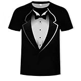 CHANYI Herren 3D Druck T-Shirt Gefälschtes zweiteiliges T-Shirt Männer drucken T-Shirt Sommer lustige Kleidung drucken Anzug Tops Mode Hautenge 3D-T-Shirts Shirt