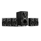 auna Concept 5.1 Soundsystem, Heimkino, OneSide Subwoofer, Balanced Sound Concept, 5.1 Heimkinosystem mit Bluetooth, USB-Port, SD-Slot, inkl. Fernbedienung, 95 Watt RMS, schwarz