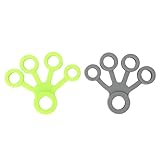 Fingerdehner, tragbar, hochelastisches Silikon-Fingerübungsband für Gitarristen, Hand- und Fingertrainer, Grau/Grün, 8,8 lb, 2 Stück