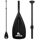 Abahub SUP Paddel 3teilig Stand Up Teleskoppaddel 173-213cm Aluminium mit PU Beschichtung für SUP Board Surfboard Bootfahren Kanusport, Kunststoff-Nylonblatt in Schwarz/Blau/Grün/Orange/Gelb/Türkis