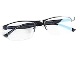 FONHCOO Halbrand Lesebrille Herren Halbbrille Lesehilfe für Senioren Sehhilfe mit Blaulichtfilter Halbrandbrille in Dunkelgrau, 2,0 Dioptrien