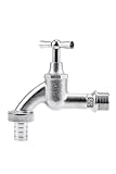 Gardena Wasserhahn mit Schlauchverschraubung: Verchromter Wasserkran für Innen & Außen, 21 mm (G 1/2 Zoll)-Gewinde, für 13 mm (1/2 Zoll)-Schlauch (7330-20)