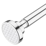 AIZESI 1Stück Gardinenstange ohne Bohren 100-185CM Duschstange ausziehbare Vorhangstange ohne Bohren Spannstange Teleskopstange Vorhang für Bad, Fenster, Schrank Silber