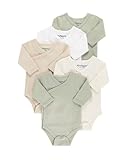 Kindsgard Wickelbody langarm „trunder“ – Beige 68 – 5er-Pack aus Jersey – 100% Bio-Baumwolle – OEKO-TEX zertifiziert – weich, atmungsaktiv & pflegeleicht – unisex Babybody