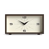 JONES CLOCKS® Odeon kaminuhr | Modernes rechteckiges Design | Braun | Stilvoller Retro-Look für Regal, Tisch, Kamin oder Bett
