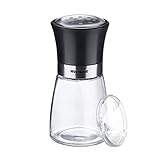 Westmark Gewürzstreuer, Mit Aromadeckel, Grobes Lochbild, Fassungsvermögen: 190 ml, Glas/Rostfreier Edelstahl/Kunststoff, Blacky, Transparent/Schwarz/Silber, 63512260