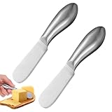 YQQYG 2 Stück Buttermesser Klein, 13,3 cm Streichmesser, Käse, Edelstahl, Streichmesser-Set, Butter Messer, Wurstutensilien für Käse, kalte Butter, Marmelade, Gebäckherstellung für Die Küche