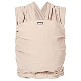 Hoppediz Elastisches Baby-Tragetuch - für Neugeborene ab Geburt (2-9 kg) - aus kbA-Baumwolle - Creme 5,40 m