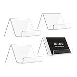 4 Stück Visitenkartenhalter Acryl - Transparenter Visitenkarte Display Organizer, Visitenkartenständer für Die Präsentation von Visitenkarten, Unternehmenskarten, kleinen Karten, Visitenkarten usw