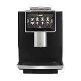 Tchibo Office Kaffeevollautomat mit Wasserfilter, Keramikmahlwerk, Farb-Touchdisplay, 1500 Watt, cremige Milchschaumfunktion, 2 L Wassertank, 30 Tassen am Tag, Schwarz