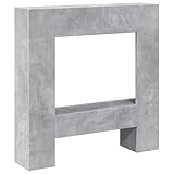 vidaXL Kaminumrandung Betongrau 81x18x82 cm Holzwerkstoff