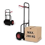 Grafner Sackkarre klappbar und ausziehbar, Belastbarkeit 200kg, Luftbereifung, Haltegriffe und Radschutz, solide Stahl-Ausführung, Stapelkarre Transportkarre Transportwagen