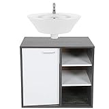 Schrank Unterwaschbecken Badezimmer Unterschrank Waschtisch Spanplatte Waschtisch mit drei Fächern, Moderne Unterschrank Spanplatte mit Einzeltür, 11,8 x 23,4 x 58,9 cm/42