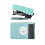 BQRKOTM 1 Stück Mini Stapler, Mini Tacker, Mini Heftklammergerät, Büro Tacker, Klammermaschine, Heftklammern Klein, Manueller Tischhefter Mit 400Pcs Klammer, Für Schule, Zuhause Oder Büro (Minzgrün)