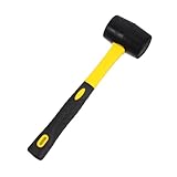 Uonlytech Gummihammer Gummimallot Garnschlägel Percussion Nylonhammer Gummigriffhammer Schonhammer Fleischhammer Campinghammer Werkzeug Schmuckhammer Sandhammer Zelthammer Schwarz