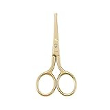 LIVINGO Nasenhaarschere Edelstahl Nasenschere mit Runder Spitze Rostfreie professionelle Nasenhaarschere Bartschere mit Abgerundeten zum Kürzen von Barthaaren, Ohrhaaren und Nasenhaaren mit Etui