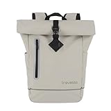 Travelite Rolltop Rucksack wasserfest, Fahrradrucksack, Freizeitrucksack mit Rolltop Verschluss & Reflektoren, BASICS, 48 cm, 19 Liter