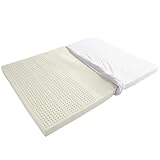BIWKONI Natürliche Latex-Matratze Topper Mit Matratzenbezug Und Kissen, Zonal Unterstützung Breathable Rebound 3,5 cm Dick Bett Pad,3.5cm Thick,80 * 200cm