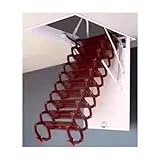 Dachbodenleiter Teleskopleiter für Dachboden, unsichtbar, vollautomatisch, aus Karbonstahl, faltbar, Tragkraft 250 kg (Legno, 70 x 90 cm)