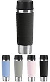 Emsa Travel Mug Waves Grande Isolierbecher N20119 | 0,5 L | bis zu 6h heiß und 12h kalt, 100% dichter Thermobecher | 360°-Trinköffnung | Quick-Press-Verschluss | Schwarz
