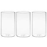 Winter Shore 15 cm Hohe Glasvasen für Tischdeko [3er-Pack] - Gläser für Kerzen, Blumen, Kieselsteine, Muscheln, Perlen & Windlicht Glas - Durchsichtige Glasvase Zylinder - Vasen Hochzeit Tischdeko