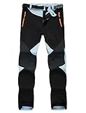 Echinodon Damen Softshellhose Hose Gefüttert Outdoorhose Wasserabweisend Winddicht Atmungsaktiv Trekkinghose Wanderhose Herbst Winter Hellblau Asien XXL