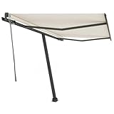 IKAYAA Markise 350x250 Elektrische Gelenkarmmarkise 350x250 Standmarkise Automatisch Balkonmarkise Terrassenmarkise Klemmmarkise Sonnenschutz-Creme-350 x 250 cm