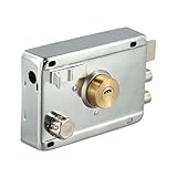 FUANA Außentürschloss für die Sicherheit zu Hause, Diebstahlsicherheitsschloss mit kaltgewalztem Stahl und Kupferkern, 120 x 85 mm, silberfarbenes Türschloss