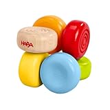 HABA Greifling Drops – bunter Baby-Greifling für Kinder ab 6 Monaten, aus Holz mit haptischen Effekten, Geschenk zur Geburt – 2012260001