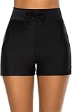 Gellmall Damen Badeshorts mit Innenslip Bikinihose Beach Shorty Quick Dry Bademode Sportshorts mit Kordelzug M