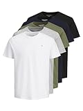 JACK & JONES Herren Shirts T-Shirt Tee SS Crew Neck 5er Pack, Farbe:Mehrfarbig, Größe:XL, Artikel:-White Packed w