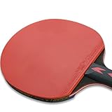 ULTECHNOVO 2 Stück 5 Sterne Fiber Tischtennisschläger Doppelnoppen Superleicht mit Horizontalem Griff für Jugendliche Training