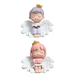 DIYEAH 2 Stück Resin Engel Skulptur Leichte und Kompakte Engel Figur aus Robustem Harz Elegante Deko für Zuhause Büro Laden Wetterbeständig Moderne Schutzengel Ornamente