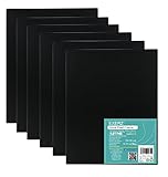 Exerz 24x30cm Malkarton 6er Set Schwarz- Leinwand-Panele 0.3cm dick 280GSM 100% Baumwolle/Weiß - Kunstleinwandtafel für Acrylfarben, Ölfarben - Dreifach Grundiert/Ohne Säure/Mittelkörnig