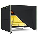 GARPROVM Gartenschaukel Abdeckung 3-4 Sitzer, 250x150x160cm Hollywoodschaukel Abdeckung Wasserdicht Schaukel Schutzhülle Wetterfest 420D Oxford Gewebe Abdeckplane mit 2 Reißverschluss