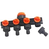 Dgayaeic Wasserhahn Verteiler | Dicht Gartenschlauch Verteiler,Robust 4 Wege Anschlussventil Für Beregnung Garten Haus Familie Grundstück