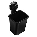 NOLITOY Punchfreier Zahnputzbecherhalter mit Saugnapf Multifunktional Wandmontiert Platzsparend Schwarzes Langlebiges Material Einfache Installation Attraktives Badaccessoire