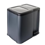 Sustania Mülleimer Küche 2-Fach Trennsystem 20L (14L+6L) - Treteimer Küche mit Pedalfunktion, Abfalleimer Made in EU