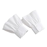 Mrotrida Handgelenkmanschetten für Damen, modisch, plissiert, Hornmanschette, abnehmbares Hemd, künstliche Ärmelbündchen, Sonnenschutz, dekoriertes Zubehör, Weiß-2, Wrist Circumference: 8.66 inch
