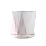 EQUALIZE Blumentopf, Keramik-Blumentöpfe, für Zuhause, Büro, dekorative Blumentöpfe, Pflanzgefäße mit Tabletts, 12 cm, 15 cm, 19 cm, einfacher Übertopf (Farbe: B, Größe: S)