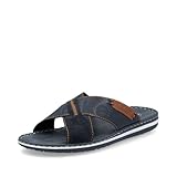 Rieker Herren Pantoletten 21098, Männer Slipper,Backless Slipper,Gartenschuhe,Sommerschuhe,sommerclogs,Schlupfschuhe,Slides,blau (14),45 EU / 10.5 UK
