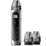 MECIGA E Zigarette Pod System Vape Aufladbar Kit mit 1000mAh Akku 2ml Kartusche, Pod System Kit Vape Nachfüllbar ET1 E Zigarette Starterset Ohne Nikotin Ohne Liquid, Grey