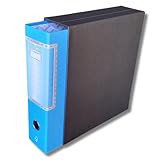 LogicaShop UBOX Ringbuch A4 mit Tasche, Aktenordner für Bürodokumente, Dox Aktenordner (Rückseite 8, 1 kommerzielle Einheit, Himmelblau)