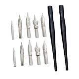 TOPBATHY 2 Sätze Comic Dip Pen Nib Holder Kunststoff Stifthalter mit Metallspitze für Manga Zeichnen und Kalligraphie Einfach zu Halten und Einfach zu Bedienen