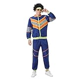 Beokeuioe 80er Jahre Outfit, Party Fashion Hippie Kostüm Trainingsanzug, Zweiteiliger Jogginganzug, Bad Taste Outfit, Karneval Faschingskostüme Herren 70er Jahre Disco Sportsanzug