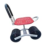 Gartensitz mit Rollen, Gartenhocker mit Rollen, um 360 Grad drehbarer Gartenstuhl, höhenverstellbar, Gartensitze für ältere Menschen, klappbarer Gartenroller