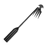 Hartstahl Unkrautabzieher Multifunktionaler Unkrautjäter für Rasen Hof Bonsai 30cm Schwarz
